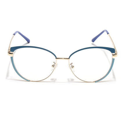Voyage Glam Purple, Blue & Golden Cateye Eyeglasses for Women - MG4431-C4