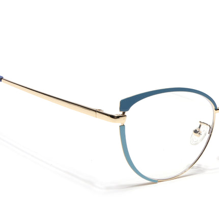 Voyage Glam Purple, Blue & Golden Cateye Eyeglasses for Women - MG4431-C4