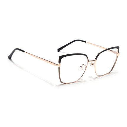 Voyage Glam Black & Golden Cateye Eyeglasses for Women - MG4405-C1