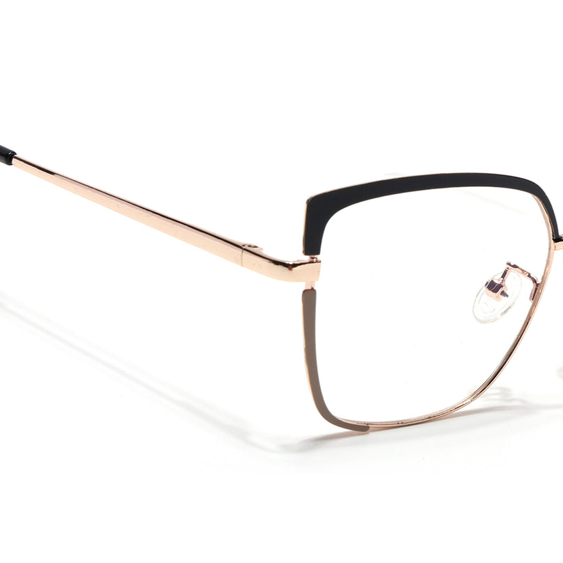 Voyage Glam Black & Golden Cateye Eyeglasses for Women - MG4405-C1