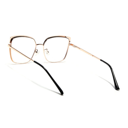 Voyage Glam Black & Golden Cateye Eyeglasses for Women - MG4405-C1