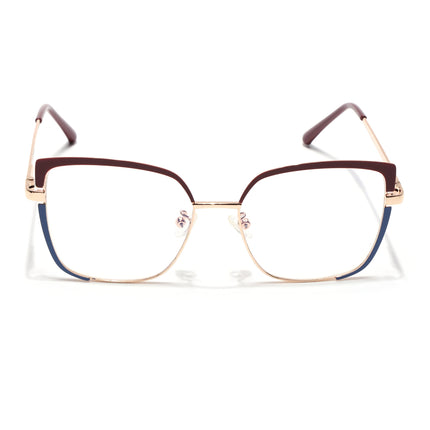 Voyage Glam Red, Blue & Golden Cateye Eyeglasses for Women - MG4406-C2