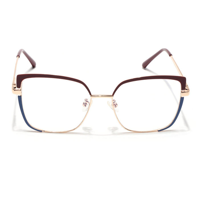 Voyage Glam Red, Blue & Golden Cateye Eyeglasses for Women - MG4406-C2