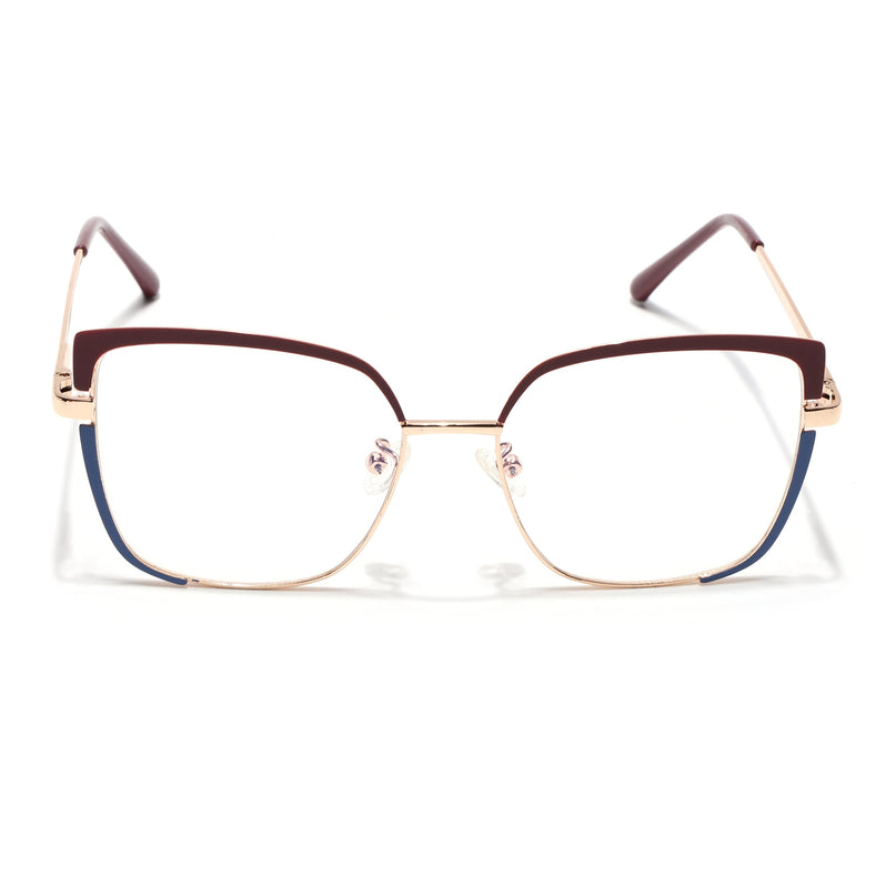 Voyage Glam Red, Blue & Golden Cateye Eyeglasses for Women - MG4406-C2