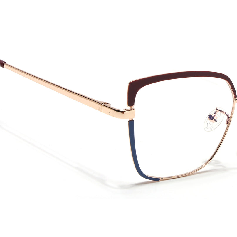 Voyage Glam Red, Blue & Golden Cateye Eyeglasses for Women - MG4406-C2
