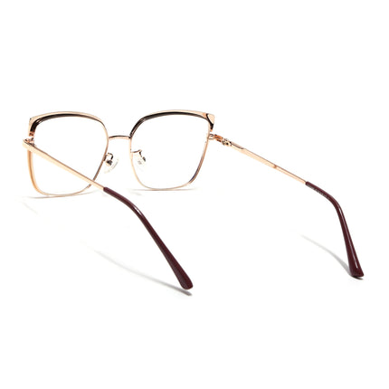 Voyage Glam Red, Blue & Golden Cateye Eyeglasses for Women - MG4406-C2