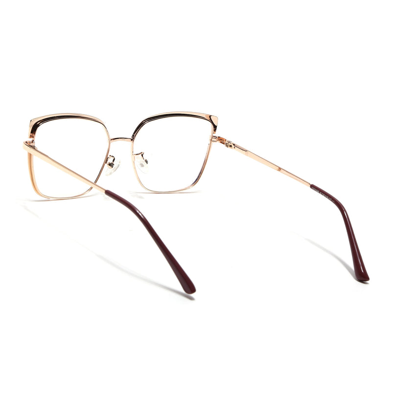 Voyage Glam Red, Blue & Golden Cateye Eyeglasses for Women - MG4406-C2