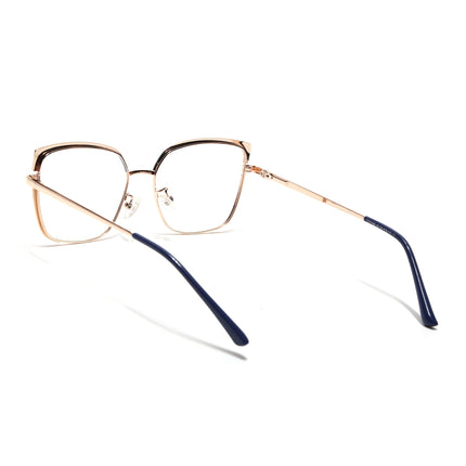 Voyage Glam Sky Blue & Golden Cateye Eyeglasses for Women - MG4407-C3