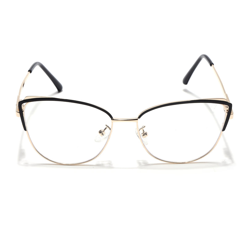 Voyage Glam Black & Golden Cateye Eyeglasses for Women - MG4423-C1