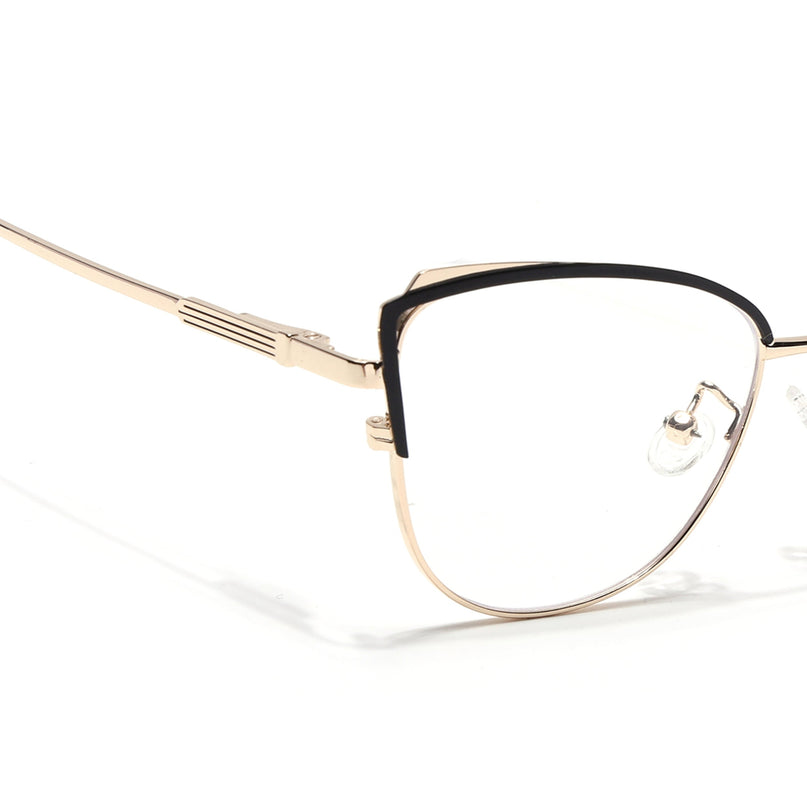 Voyage Glam Black & Golden Cateye Eyeglasses for Women - MG4423-C1