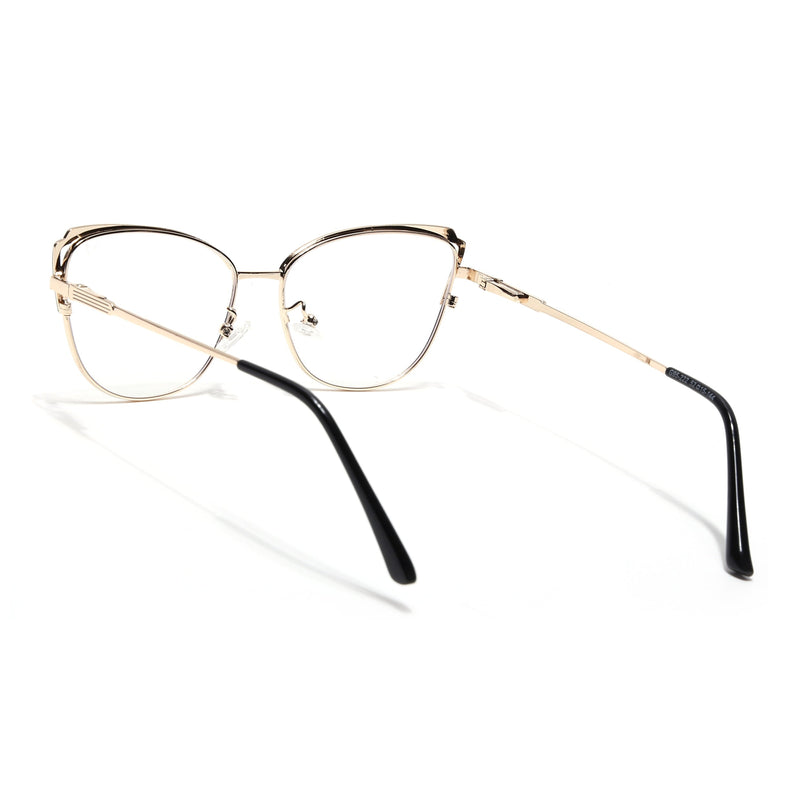 Voyage Glam Black & Golden Cateye Eyeglasses for Women - MG4423-C1