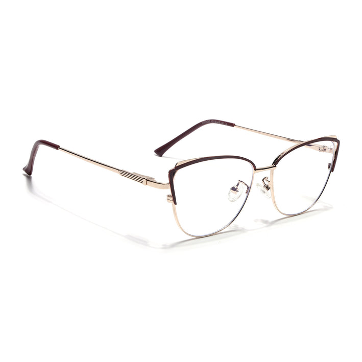 Voyage Glam Red & Golden Cateye Eyeglasses for Women - MG4424-C5