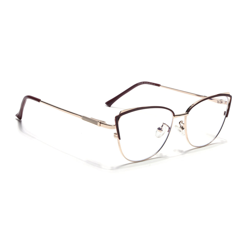 Voyage Glam Red & Golden Cateye Eyeglasses for Women - MG4424-C5