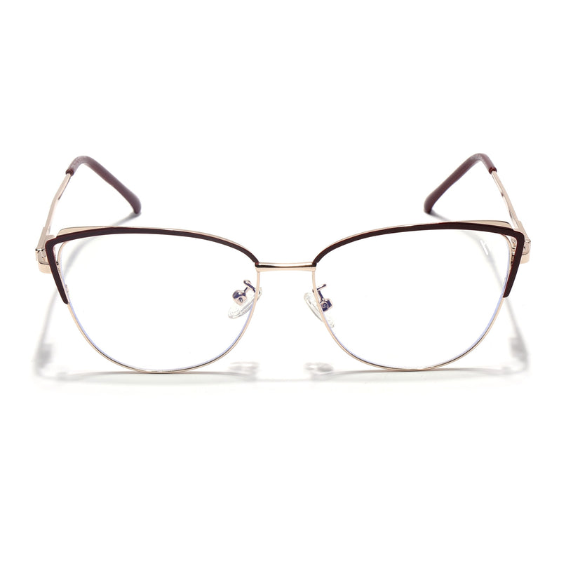 Voyage Glam Red & Golden Cateye Eyeglasses for Women - MG4424-C5