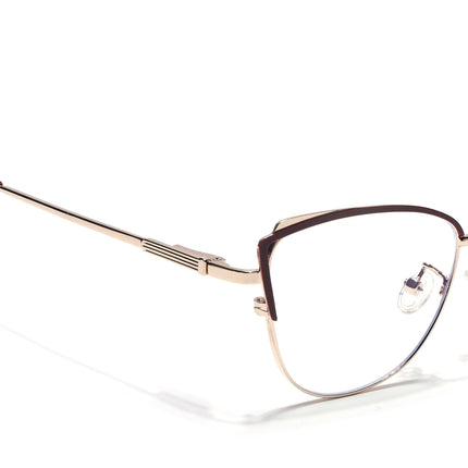 Voyage Glam Red & Golden Cateye Eyeglasses for Women - MG4424-C5