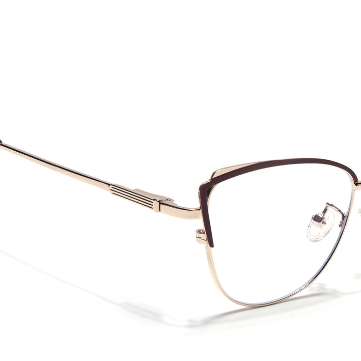 Voyage Glam Red & Golden Cateye Eyeglasses for Women - MG4424-C5