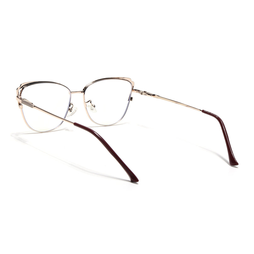 Voyage Glam Red & Golden Cateye Eyeglasses for Women - MG4424-C5