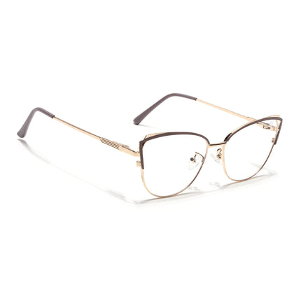 Voyage Glam Brown & Golden Cateye Eyeglasses for Women - MG4425-C2