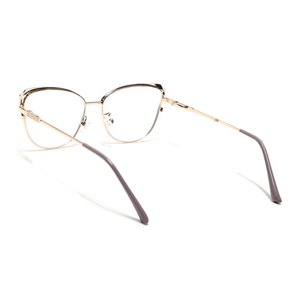 Voyage Glam Brown & Golden Cateye Eyeglasses for Women - MG4425-C2