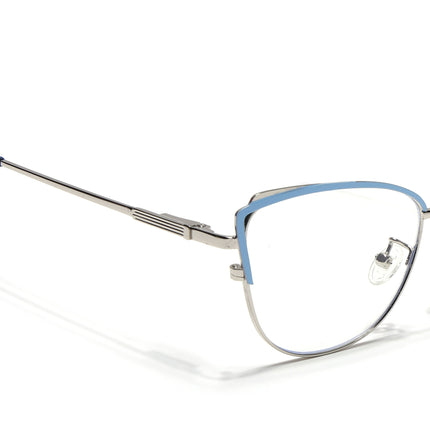 Voyage Glam Sky Blue & Golden Cateye Eyeglasses for Women - MG4426-C3