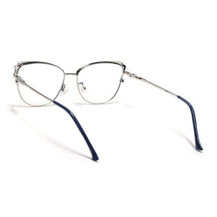 Voyage Glam Sky Blue & Golden Cateye Eyeglasses for Women - MG4426-C3