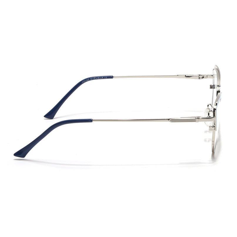 Voyage Glam Sky Blue & Golden Cateye Eyeglasses for Women - MG4426-C3