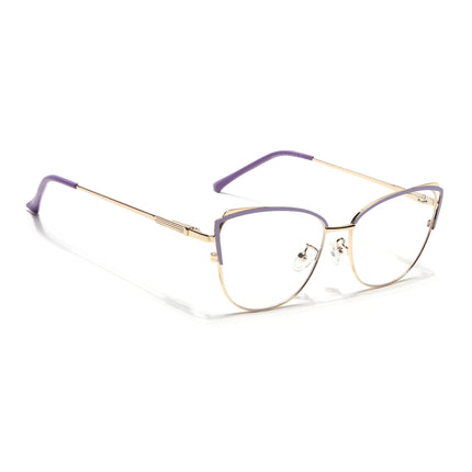 Voyage Glam Purple & Golden Cateye Eyeglasses for Women - MG4427-C4