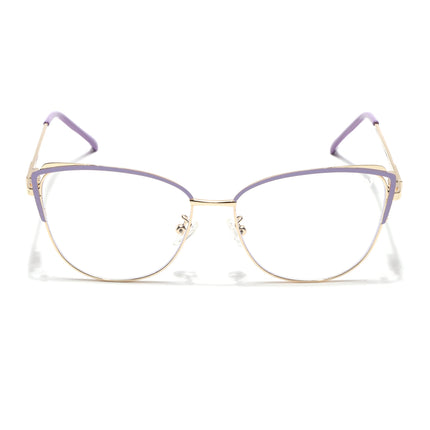 Voyage Glam Purple & Golden Cateye Eyeglasses for Women - MG4427-C4