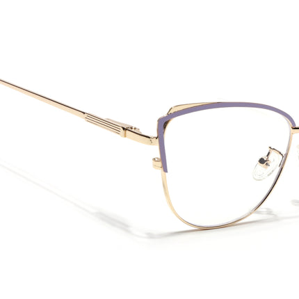 Voyage Glam Purple & Golden Cateye Eyeglasses for Women - MG4427-C4