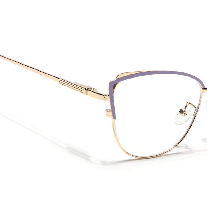 Voyage Glam Purple & Golden Cateye Eyeglasses for Women - MG4427-C4