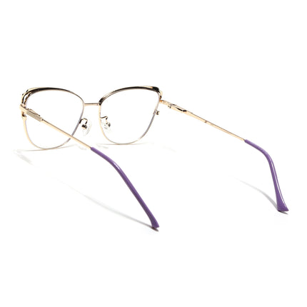 Voyage Glam Purple & Golden Cateye Eyeglasses for Women - MG4427-C4