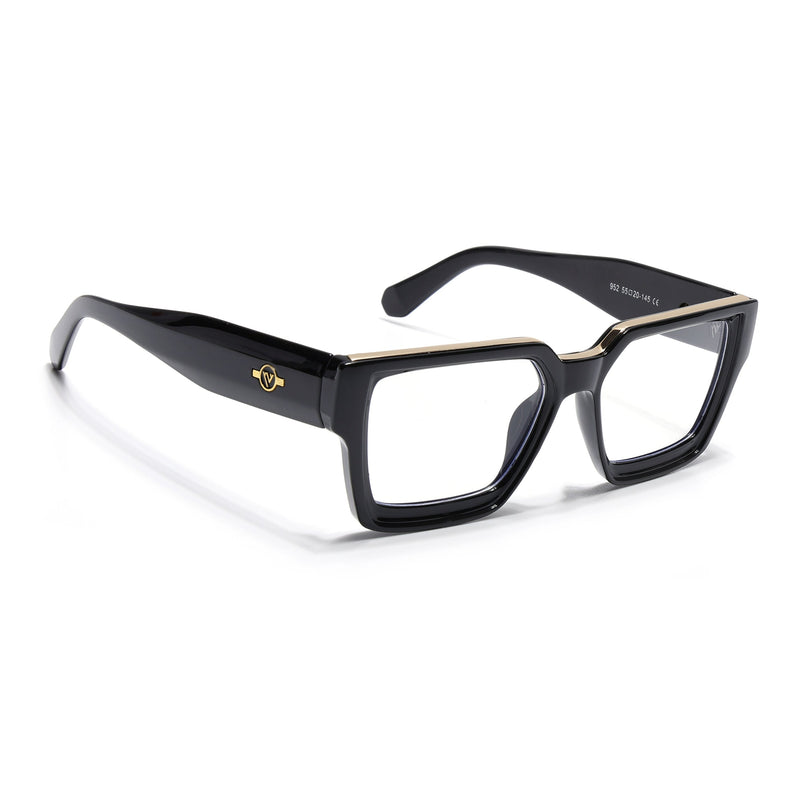Voyage Exclusive Black Wayfarer Eyeglasses for Men & Women - MG4823-C2