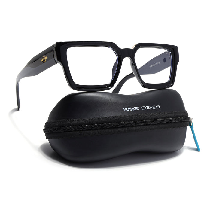 Voyage Exclusive Black Wayfarer Eyeglasses for Men & Women - MG4823-C2