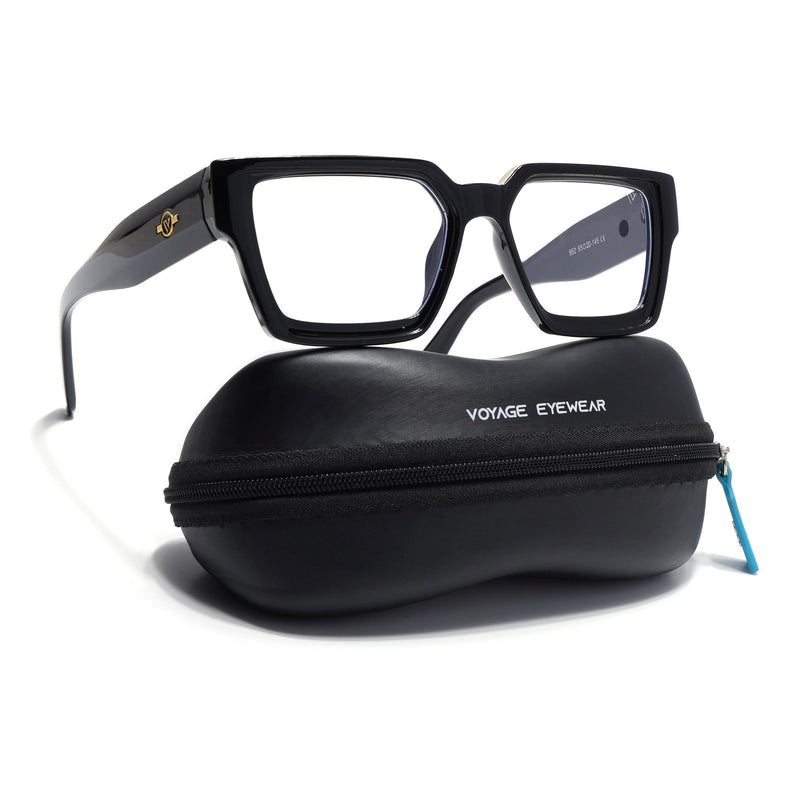 Voyage Exclusive Black Wayfarer Eyeglasses for Men & Women - MG4823-C2