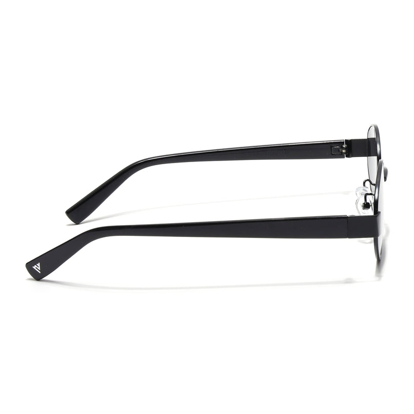 Oval Sunglasses for Men & Women (Black Lens | Black Frame - MG6893)