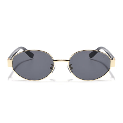 Oval Sunglasses for Men & Women (Black Lens | Golden Frame - MG6894)