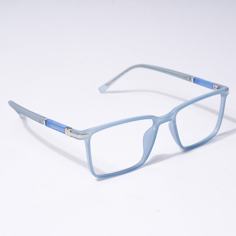 Voyage FlexLite Matt Blue Rectangle Eyeglasses for Men & Women - MG5560-C3
