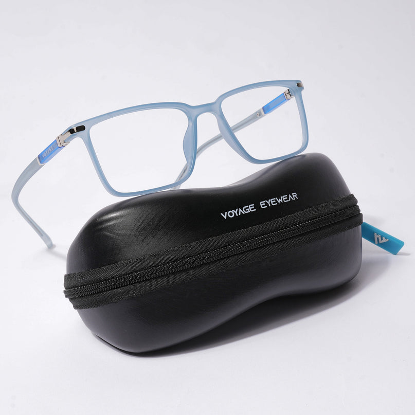 Voyage FlexLite Matt Blue Rectangle Eyeglasses for Men & Women - MG5560-C3