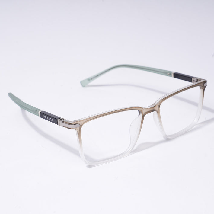 Voyage FlexLite Olive & Transparent Rectangle Eyeglasses for Men & Women - MG5561-C4