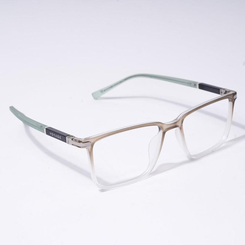 Voyage FlexLite Olive & Transparent Rectangle Eyeglasses for Men & Women - MG5561-C4