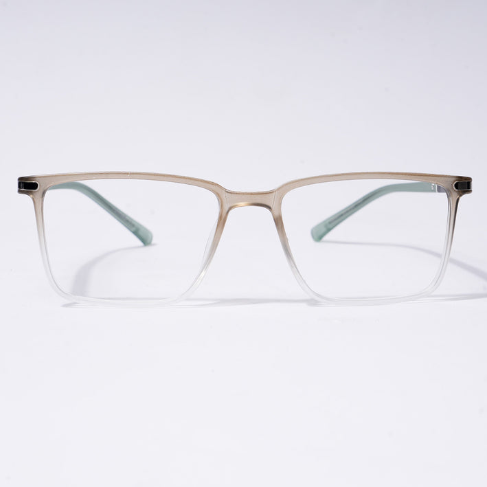 Voyage FlexLite Olive & Transparent Rectangle Eyeglasses for Men & Women - MG5561-C4
