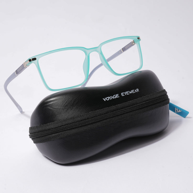 Voyage FlexLite Turquoise Rectangle Eyeglasses for Men & Women - MG5563-C6