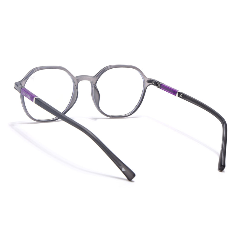 Voyage FlexLite Grey Geometric Eyeglasses for Men & Women - MG5565-C2