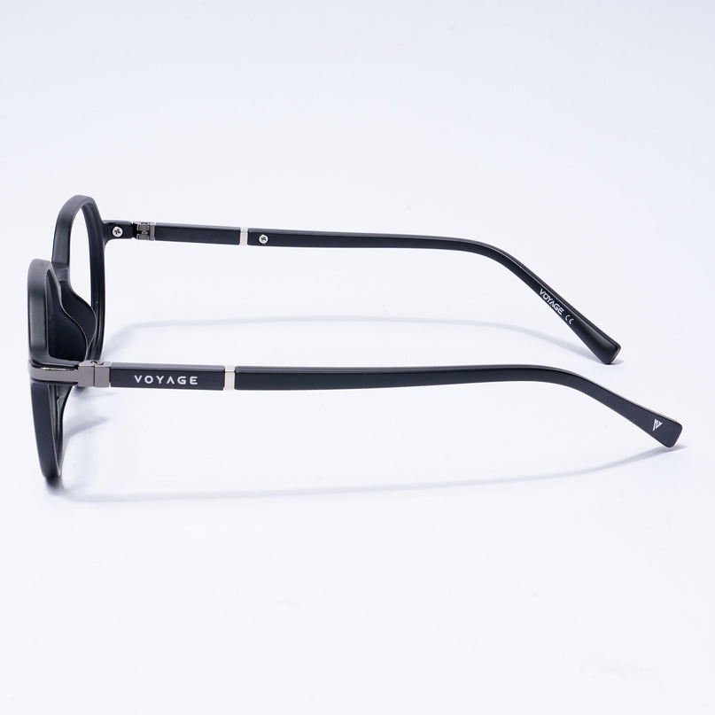 Voyage FlexLite Matt Black Geometric Eyeglasses for Men & Women - MG5564-C1