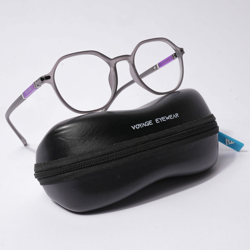 Voyage FlexLite Grey Geometric Eyeglasses for Men & Women - MG5565-C2