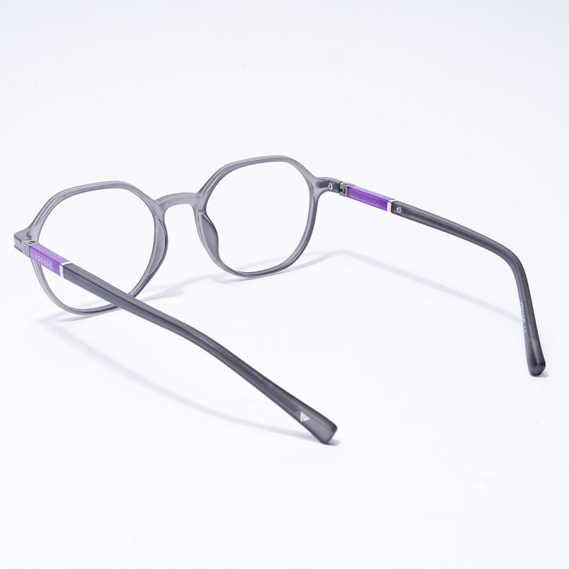 Voyage FlexLite Grey Geometric Eyeglasses for Men & Women - MG5565-C2