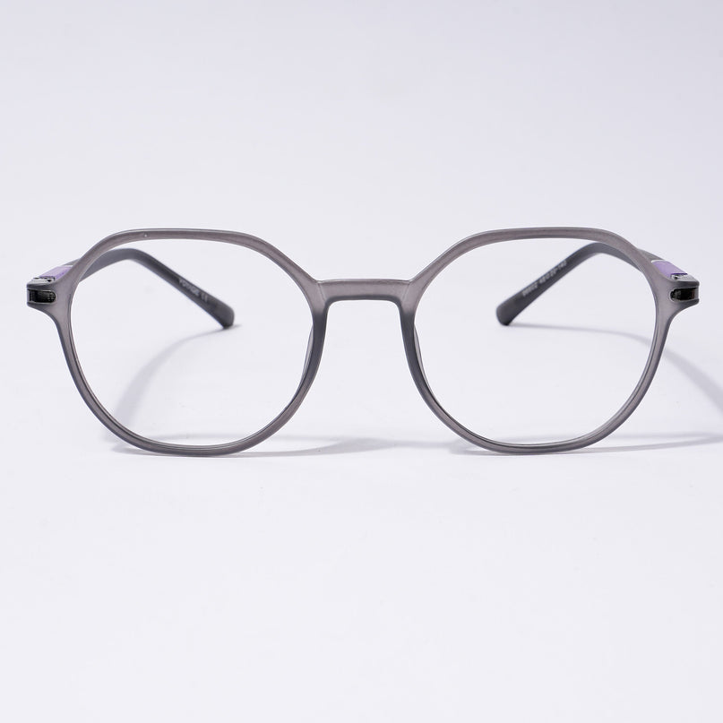 Voyage FlexLite Grey Geometric Eyeglasses for Men & Women - MG5565-C2