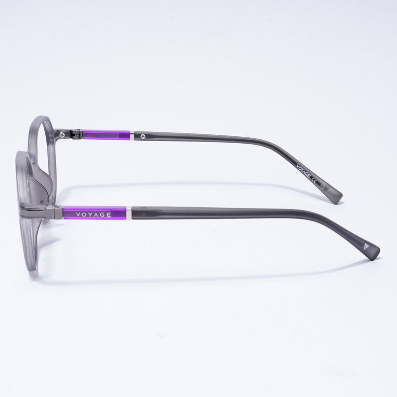 Voyage FlexLite Grey Geometric Eyeglasses for Men & Women - MG5565-C2