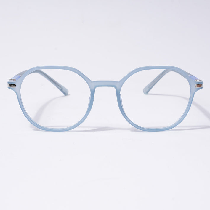 Voyage FlexLite Matt Blue Geometric Eyeglasses for Men & Women - MG5566-C3
