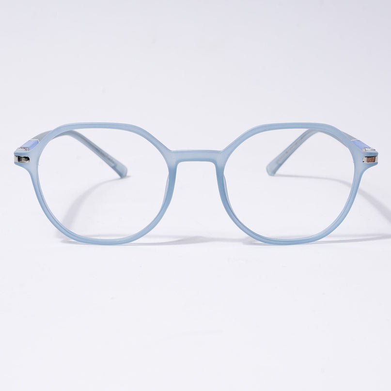 Voyage FlexLite Matt Blue Geometric Eyeglasses for Men & Women - MG5566-C3